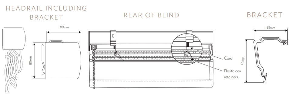 Cassette Roman Blind Headrail Rear And-Fixing Bracket