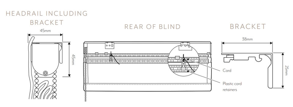 Standard Roman Blind Headrail Rear And-Fixing Bracket