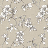 Flora Biscuit Fabric for Roman Blinds, Curtains, Tie-backs and Cushion Covers