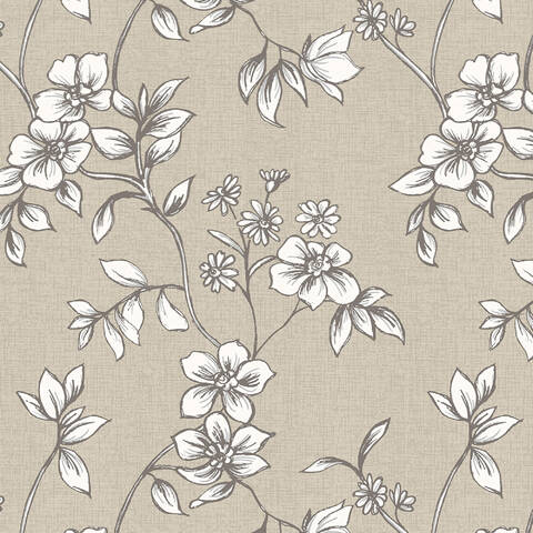 Flora Biscuit Fabric for Roman Blinds, Curtains, Tie-backs and Cushion Covers