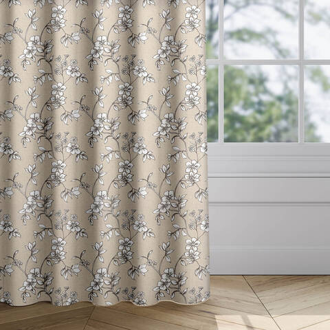 Flora Biscuit Fabric for Roman Blinds, Curtains, Tie-backs and Cushion Covers