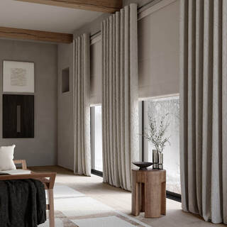   Swirl Pearl * / Roman Blind & Curtain Installation Photo