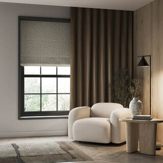   Glimmer Mink * / Roman Blind & Curtain Installation Photo