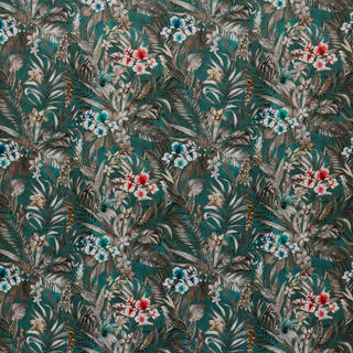   Verdure Teal Fabric ** for Roman Blinds, Curtains, Tie-backs / and Cushion Covers